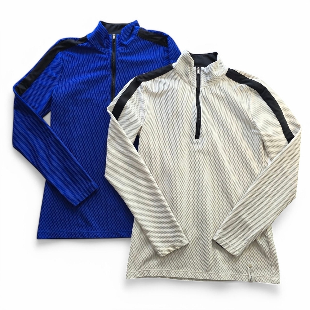 Vintage Lauren Ralph Lauren Active Waffle Knit Quarter-zip Pullovers, Lot of 2 S